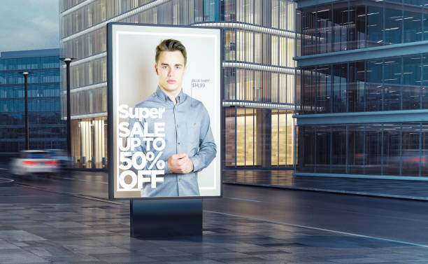 super fashion sale  billboard on the street 3d rendering
