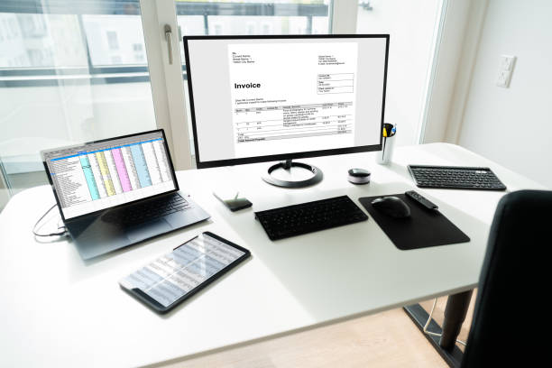 Electronic Invoice In Chartered Accountant Software Laptop Computer